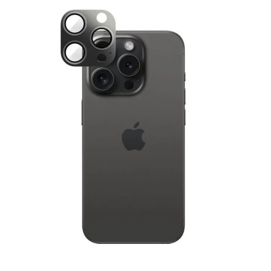 Smartix Premium Aluminium Camera Glass for iPhone 15 Pro/Pro Max - Black Titanium